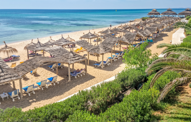 Landschaft am Strand in Hammamet, Tunesien