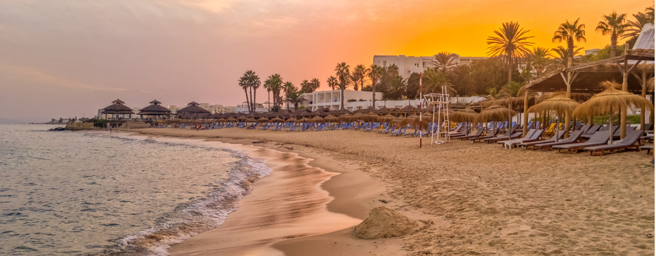 Landschaft in einem Strand in Hammamet, Tunesien