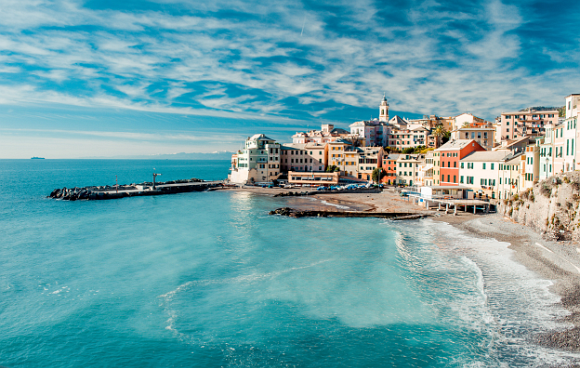 Blick auf Bogliasco in Italien