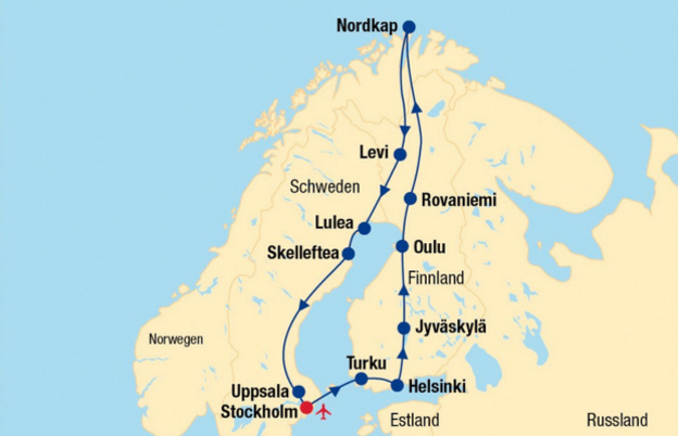 Reiseverlauf der Rundreise