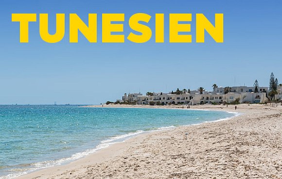 Ein Bild von Tunesien mit dem Schriftzug 
