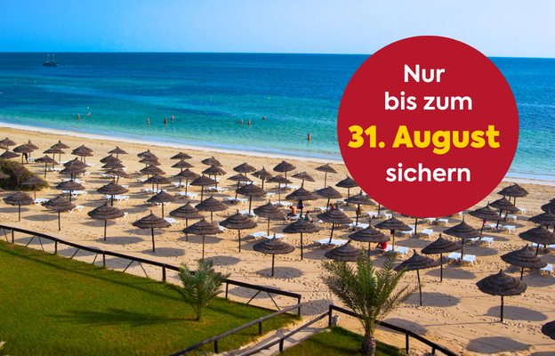 Tunesien Strand. Die Tunesien Wöchen sind nur bis zum 31.08.2026