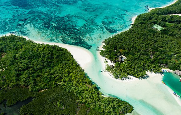 Luftaufnahme Lagune Ile aux Cerfs