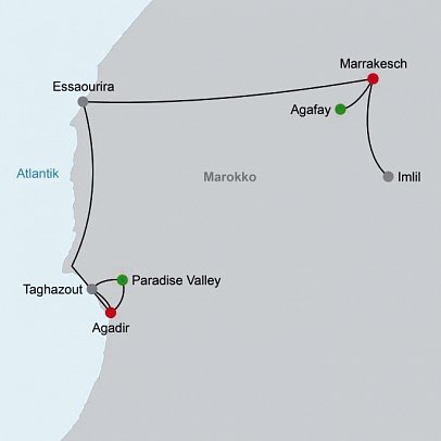 Marokkos Schätze - Küstenkultur, Marrakesch und die unendliche Weite der Wüste