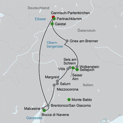 Alpenüberquerung von Garmisch zum Gardasee