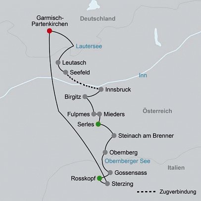 Alpenüberquerung von Garmisch nach Sterzing individuell