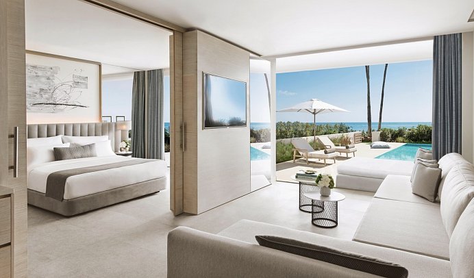 Ikos Andalusia - Wohnbeispiel Deluxe Suite Gartenblick privater Pool (Zimmercodierung WX6)