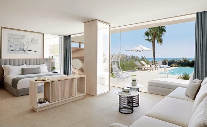 Ikos Andalusia - Wohnbeispiel Juniorsuite Deluxe Privatpool (Zimmercodierungen JXM & JDR)