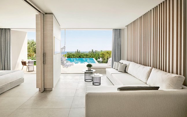 Ikos Andalusia - Wohnbeispiel Deluxe Suite Gartenblick privater Pool (Zimmercodierung WX6)