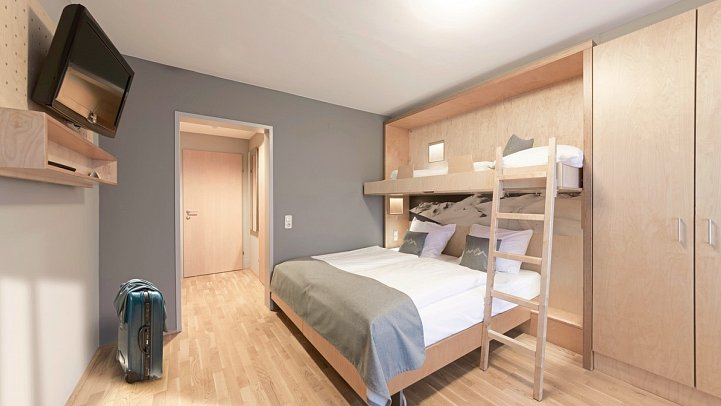 JUFA Hotel Montafon - Wohnbeispiel Familienzimmer (Zimmercodierung FB1)