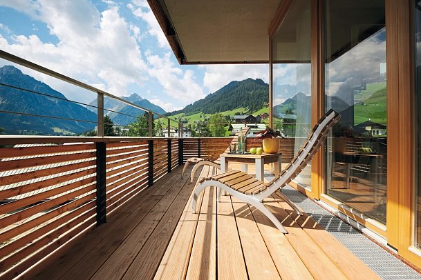 A-ROSA Ifen Hotel Kleinwalsertal - Beispiel Balkon Juniorsuite (Zimmercodierungen JB1, JB2 & JB3)