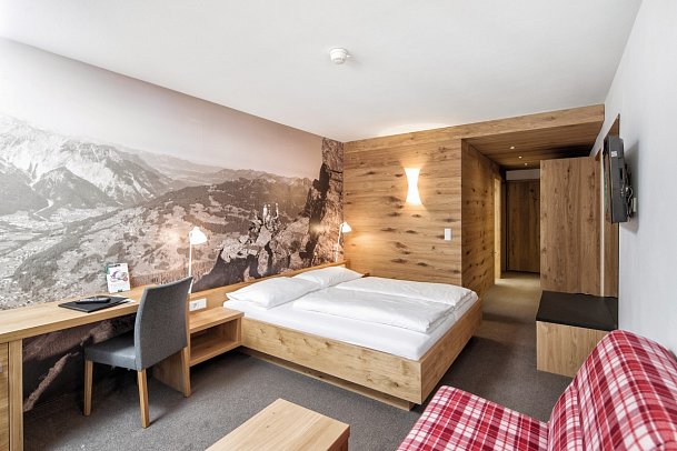 Sporthotel Silvretta Montafon - Wohnbeispiel Doppelzimmer Komfort (Zimmercodierung DF1)