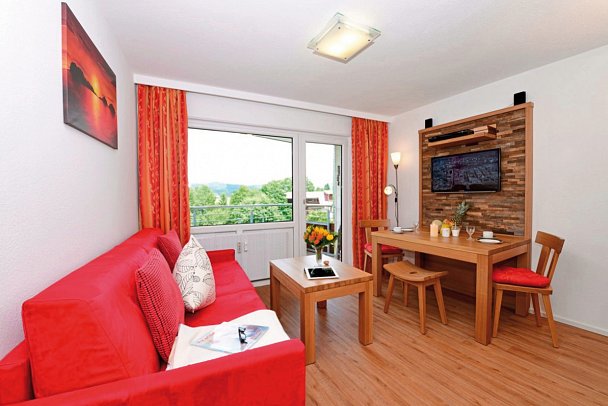 Familienhotel Kleinwalsertal - Wohnbeispiel Appartement 1 Schlafzimmer Komfort (Zimmercodierungen AF1 & AF2)