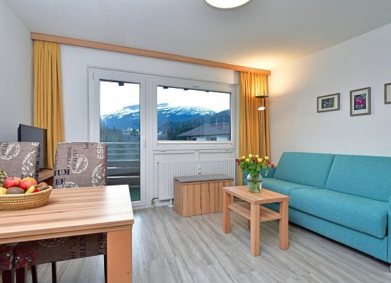 Familienhotel Kleinwalsertal - Wohnbeispiel Appartement Economy (Zimmercodierung AB1)
