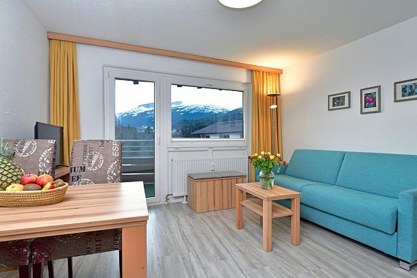 Familienhotel Kleinwalsertal - Wohnbeispiel Appartement Economy (Zimmercodierung AB1)