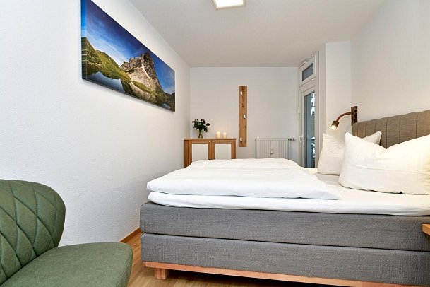 Familienhotel Kleinwalsertal - Wohnbeispiel Appartement 1 Schlafzimmer Komfort (Zimmercodierung AF1)