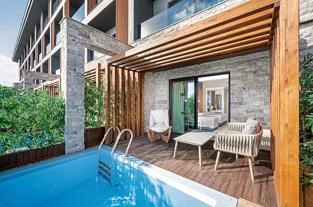 Lago Hotel - Wohnbeispiel Swim Up Zimmer (Zimmercodierungen DBQ & D1Q)