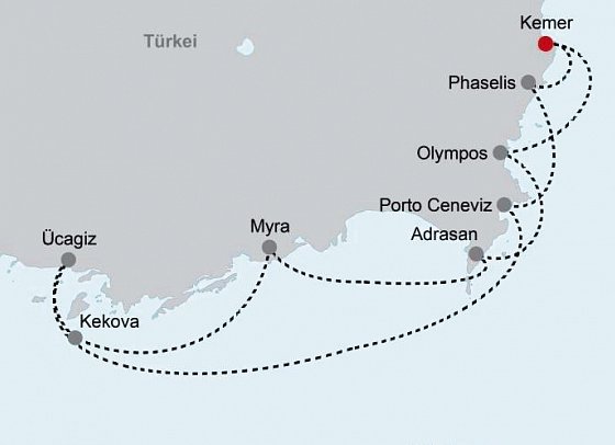 Blaue Reise Türkische Riviera