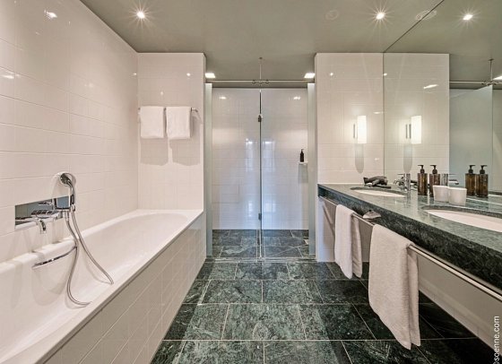 Dorint Kurfürstendamm Berlin - Wohnbeispiel Badezimmer Doppelzimmer Komfort (Zimmercodierung DF2)