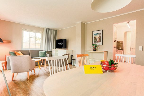 BEECH Resort Fleesensee - Wohnbeispiel Appartement Leuchtturm (Zimmercodierung OB2)