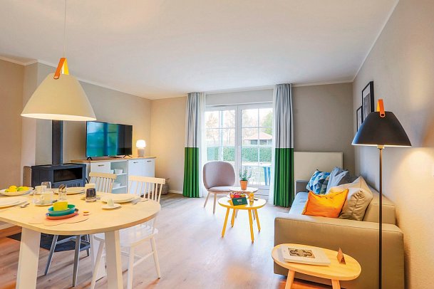 BEECH Resort Fleesensee - Wohnbeispiel Appartement Leuchtturm (Zimmercodierung OB2)