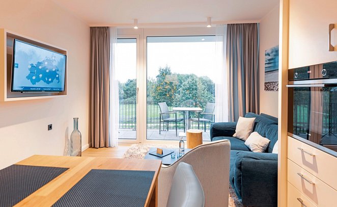 MAREMÜRITZ Yachthafen Resort - Wohnbeispiel Appartement Aurora (Zimmercodierung AB1)