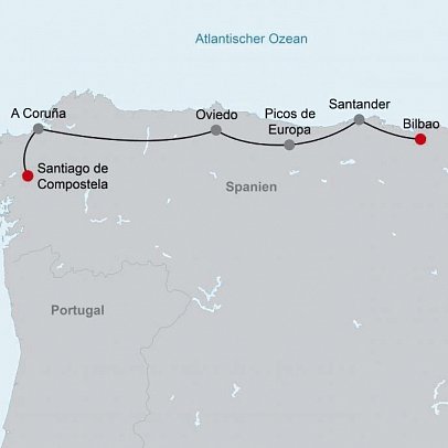 Zauberhafte Natur und reizvolle Städte Nordspaniens