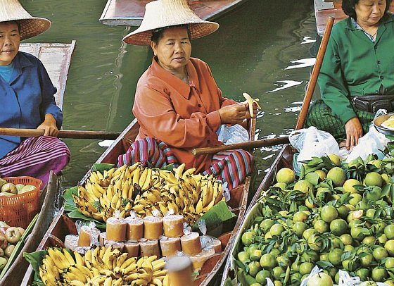 Höhepunkte Thailands - Schwimmende Märkte
