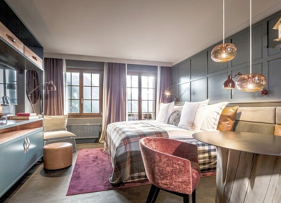 HUUS Gstaad Hotel - Wohnbeispiel Doppelzimmer Nord (Zimmercodierung DB1)
