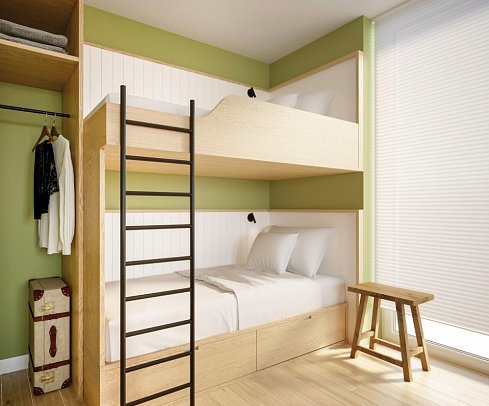 Villa Düne - Wohnbeispiel Familiensuite Premium (Zimmercodierung WM1)