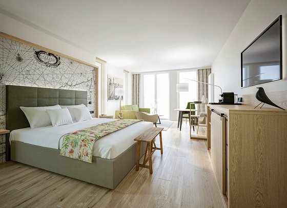 Villa Düne - Wohnbeispiel Junior-/Familiensuite Premium (Zimmercodierungen JM1 & WM1)