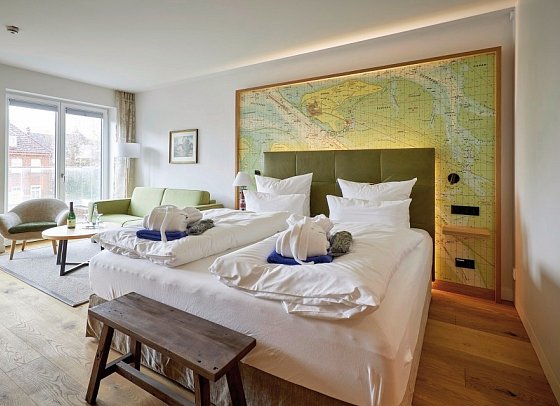 Villa Düne - Wohnbeispiel Junior-/Familiensuite Premium (Zimmercodierungen JM1 & WM1)