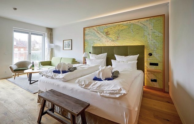 Villa Düne - Wohnbeispiel Junior-/Familiensuite Premium (Zimmercodierungen JM1 & WM1)