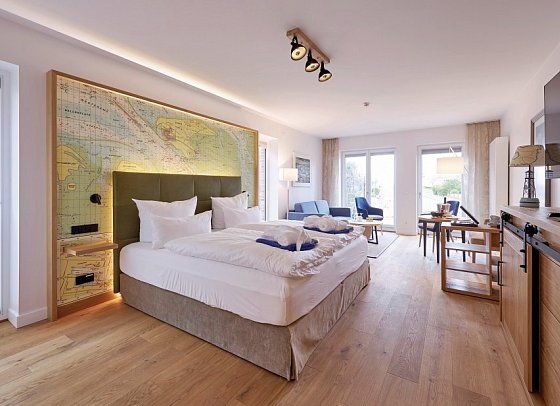 Villa Düne - Wohnbeispiel Junior-/Familiensuite Premium (Zimmercodierungen JM1 & WM1)