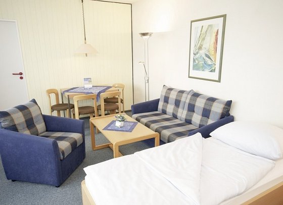 Aquantis Bensersiel Hotel & Ferienwohnungen - Wohnbeispiel Appartement Typ 2 A (Zimmercodierung AB1)
