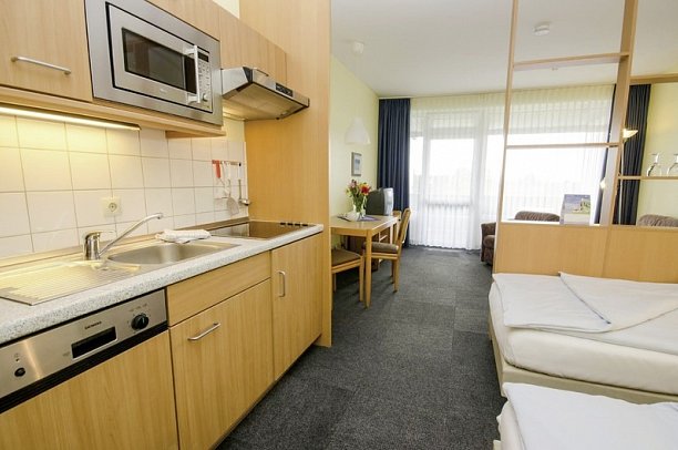 Aquantis Bensersiel Hotel & Ferienwohnungen - Wohnbeispiel Appartement Typ 2 A (Zimmercodierung AB1)