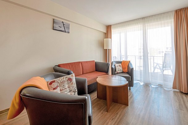 Hotel Atlantic Juist - Wohnbeispiel Appartement 2-Raum ca. 38 qm (Zimmercodierung AB2)