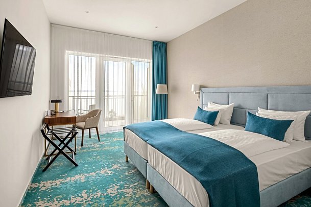 Sirius Hotel - Wohnbeispiel Doppelzimmer Seeblick (Zimmercodierung D1I)