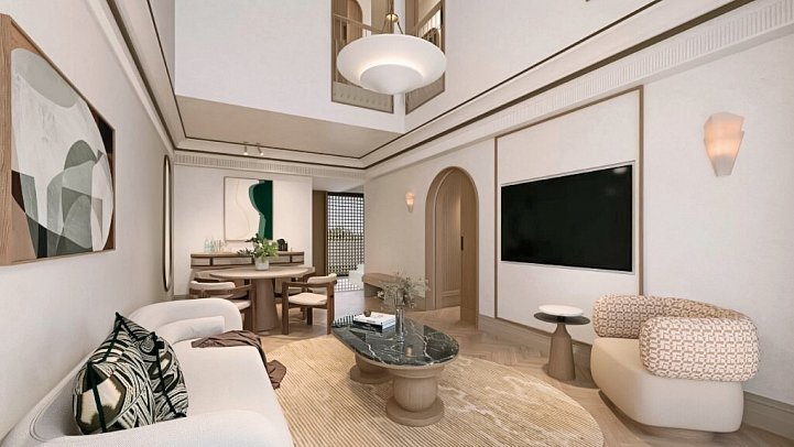 Conrad Corfu - Modellzeichnung Wohnbeispiel 2 Schlafzimmer Villa Privatpool Gartenblick (Zimmercodierung VBR)