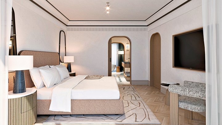 Conrad Corfu - Modellzeichnung Wohnbeispiel King Deluxe Gartenblick (Zimmercodierung DD1)