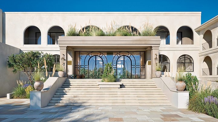 Conrad Corfu - Modellzeichnung Hoteleingang