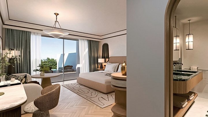 Conrad Corfu - Modellzeichnung Wohnbeispiel King Deluxe Privatpool Gartenblick (Zimmercodierung DDR)