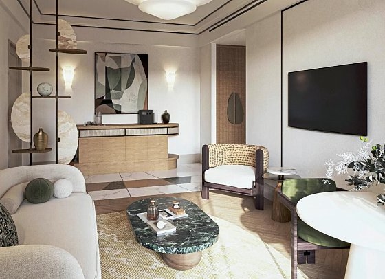 Conrad Corfu - Modellbild Wohnbeispiel 1 Schlafzimmer Villa Privatpool Meerseite (Zimmercodierung V1R)