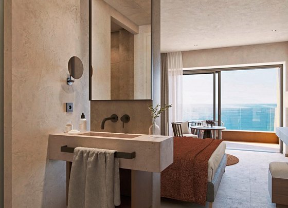 Ella Álkyna - Badbeispiel Doppelzimmer Deluxe Meerblick (Zimmercodierung DDM)