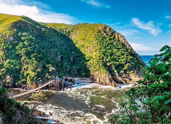 Gartenroute zum Verweilen (Kapstadt - Gqeberha (Port Elizabeth)) - Hängebrücke, Tsitsikamma NP