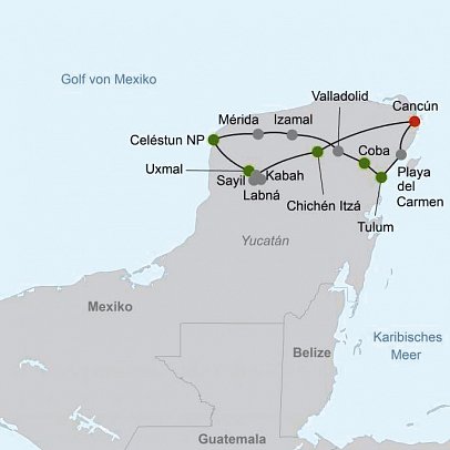 Mietwagenreise Yucatan individuell entdecken