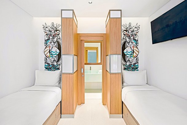 Fuwairit Kite Beach, Tapestry Collection by Hilton - Wohnbeispiel Twin Kite Room (Zimmercodierung UG1)