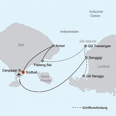 Inselhüpfen Bali, Gilis & Lombok
