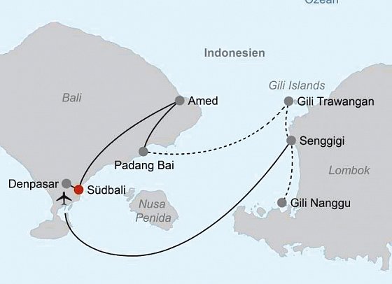 Inselhüpfen Bali, Gilis & Lombok
