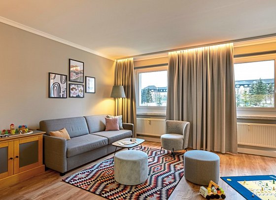 Elldus Resort - Familotel Erzgebirge - Wohnbeispiel Familien Suite Fips (Zimmercodierung OI1)
